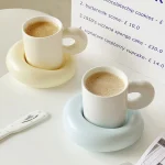 New Mugs Drinkware Pretty Practical Makaron Simple Eco-Friendly Soild Irregular Ceramic Hold Water - Image 5