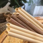 100pcs Eco Friendly Reusable Straw 21.5cm Carbonized Bamboo Smoothie Straws Pointed Coffee Milk Drinking Straw - Image 3