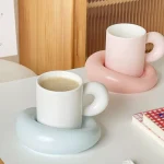 New Mugs Drinkware Pretty Practical Makaron Simple Eco-Friendly Soild Irregular Ceramic Hold Water - Image 2